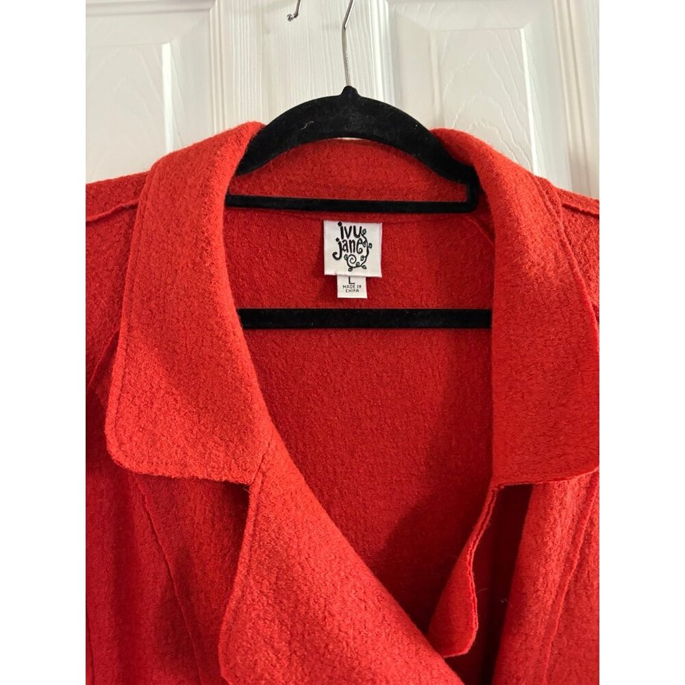 Ivy Jane Wool Blend Peacoat Jacket Sweater Large Burnt Orange - Picture 3 of 3